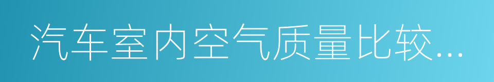 汽车室内空气质量比较试验报告的同义词