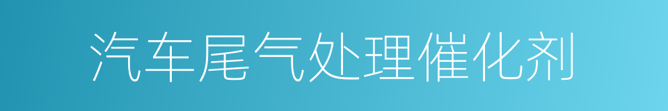汽车尾气处理催化剂的同义词
