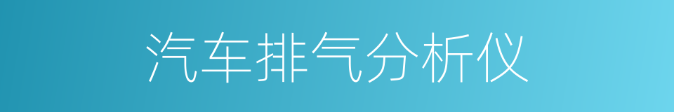 汽车排气分析仪的同义词