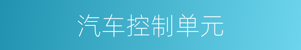 汽车控制单元的同义词