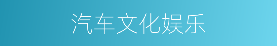 汽车文化娱乐的同义词