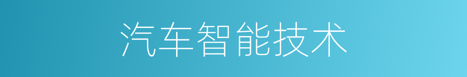 汽车智能技术的同义词