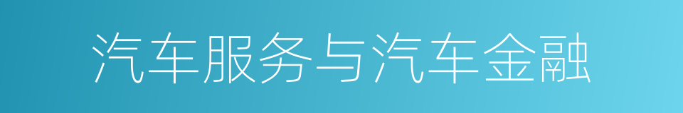 汽车服务与汽车金融的同义词