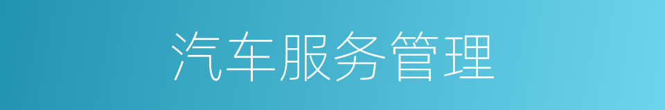 汽车服务管理的同义词