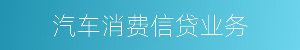 汽车消费信贷业务的同义词