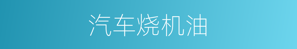 汽车烧机油的同义词
