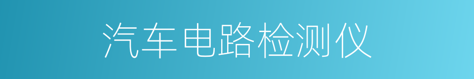 汽车电路检测仪的同义词