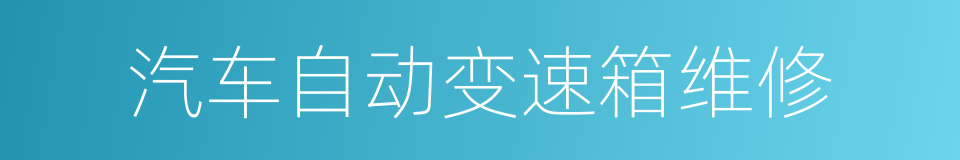 汽车自动变速箱维修的同义词