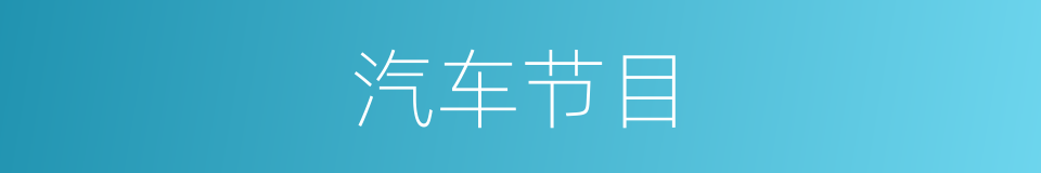 汽车节目的同义词