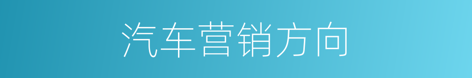 汽车营销方向的同义词