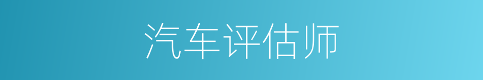 汽车评估师的同义词