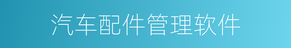 汽车配件管理软件的同义词