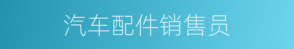 汽车配件销售员的同义词