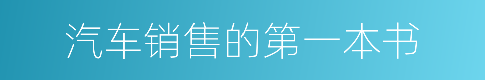 汽车销售的第一本书的同义词