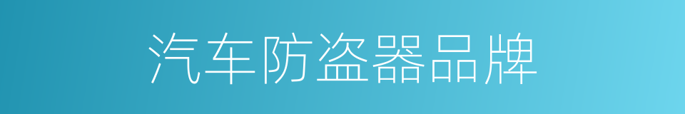 汽车防盗器品牌的同义词