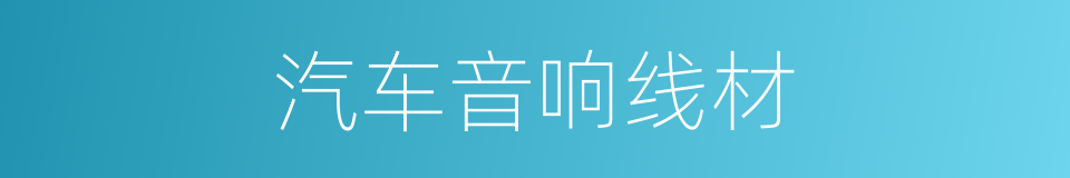 汽车音响线材的同义词