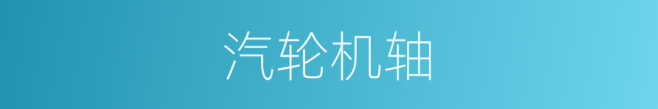 汽轮机轴的同义词