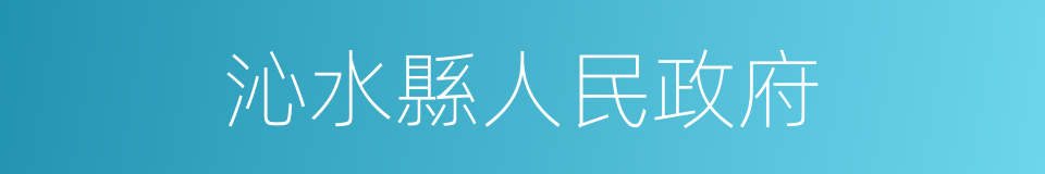沁水縣人民政府的同義詞