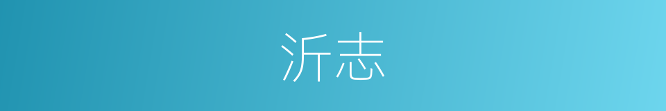 沂志的意思