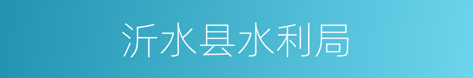 沂水县水利局的同义词