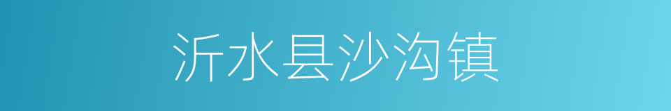 沂水县沙沟镇的同义词