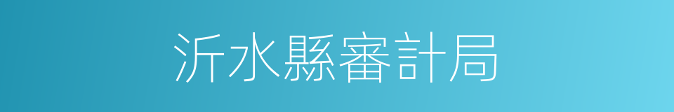 沂水縣審計局的同義詞