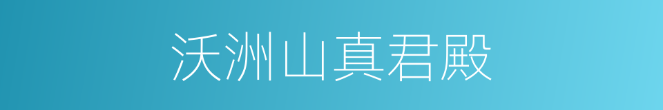 沃洲山真君殿的同义词