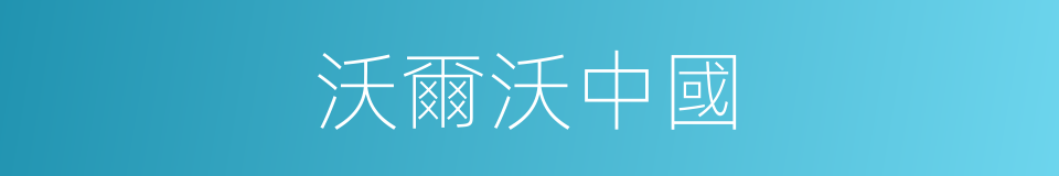 沃爾沃中國的同義詞