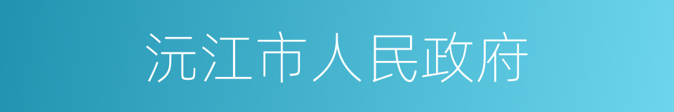 沅江市人民政府的同义词