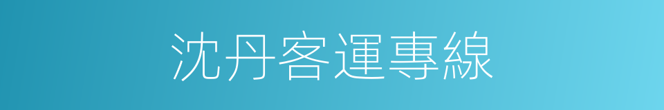 沈丹客運專線的同義詞