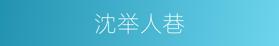 沈举人巷的同义词