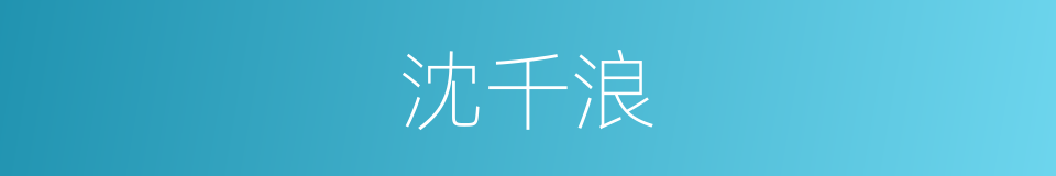 沈千浪的同义词