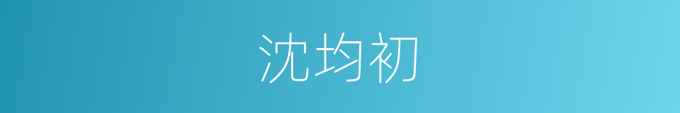 沈均初的同义词