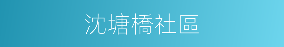 沈塘橋社區的同義詞