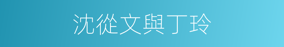 沈從文與丁玲的同義詞