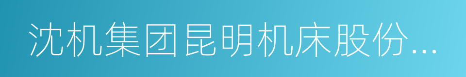 沈机集团昆明机床股份有限公司的同义词