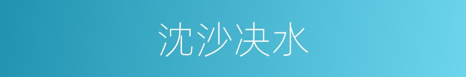 沈沙决水的同义词