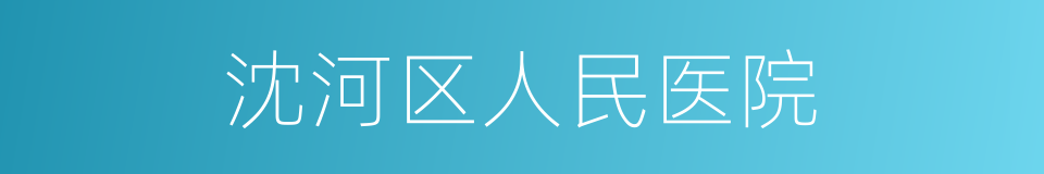 沈河区人民医院的同义词