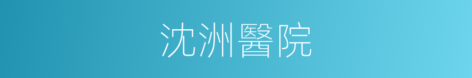 沈洲醫院的同義詞