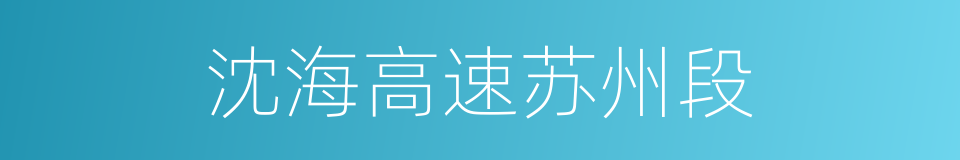 沈海高速苏州段的同义词