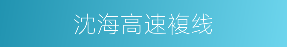 沈海高速複线的同义词