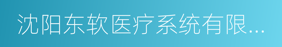 沈阳东软医疗系统有限公司的同义词