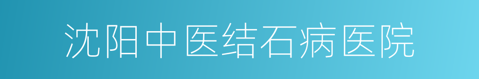 沈阳中医结石病医院的同义词