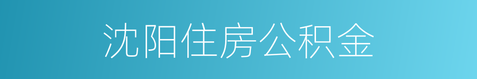 沈阳住房公积金的同义词