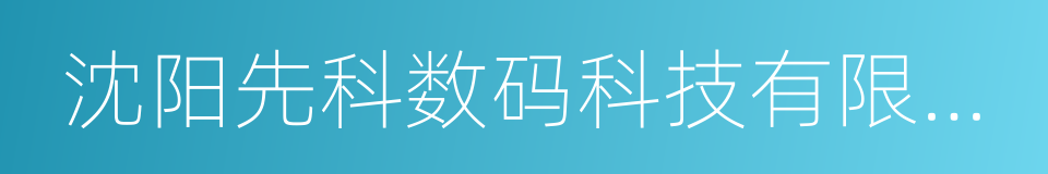沈阳先科数码科技有限公司的同义词