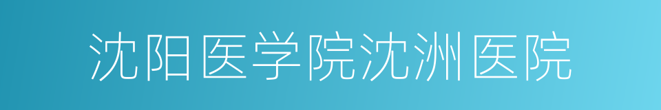 沈阳医学院沈洲医院的同义词