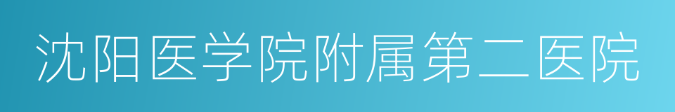 沈阳医学院附属第二医院的同义词