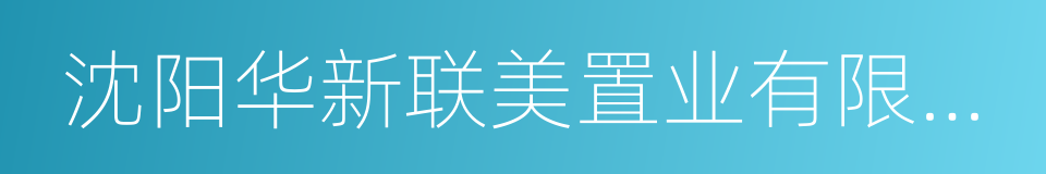 沈阳华新联美置业有限公司的同义词