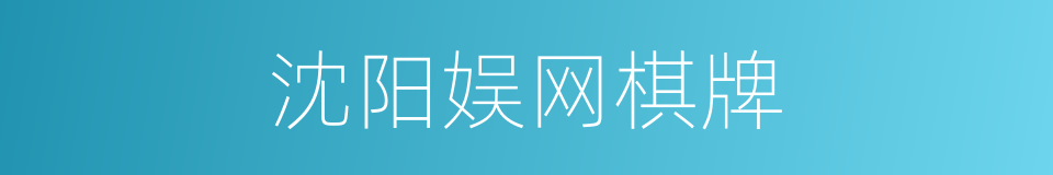 沈阳娱网棋牌的同义词