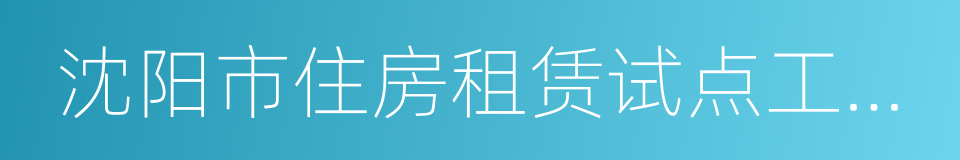 沈阳市住房租赁试点工作方案的同义词